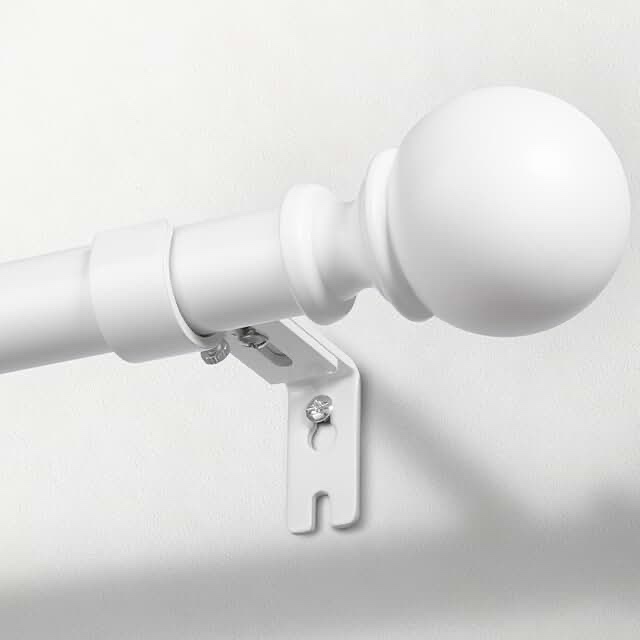 WAYFAIR Basic Ball end curtain rod, white