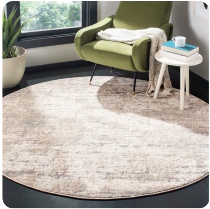 100% Machine Washable Abstract 1356 Area Rug Rug Size: Round 3'