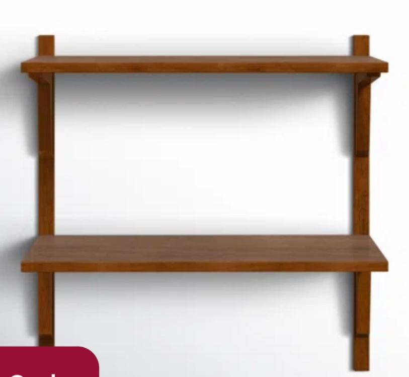 Baez Poplar Solid wood Wall shelf 