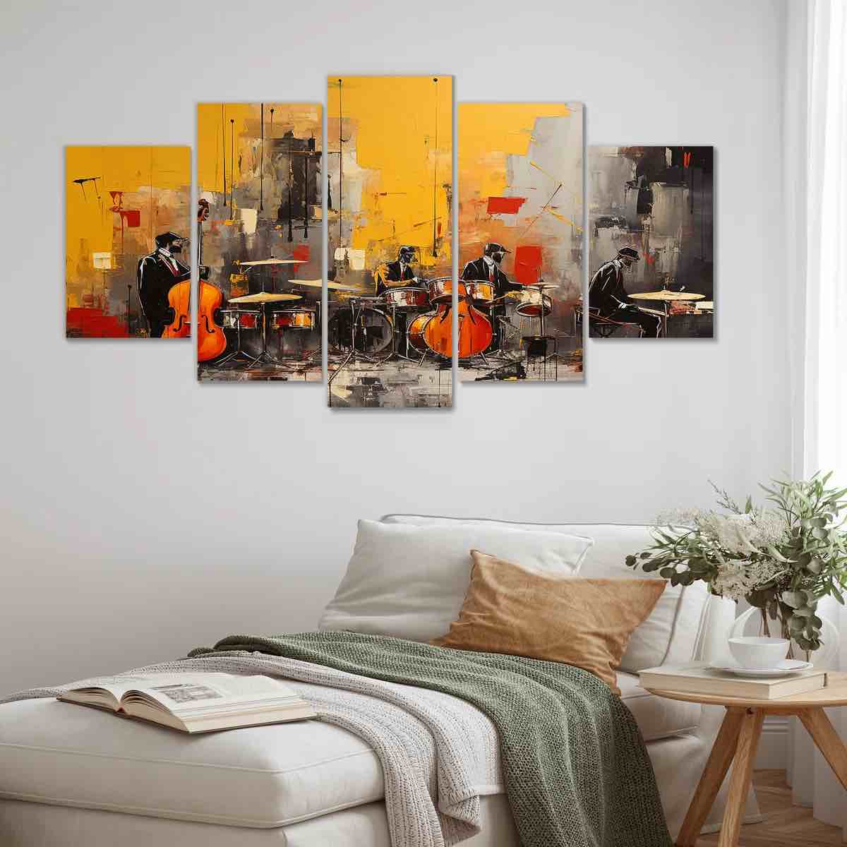 Jazz Band Melody Groove - Music Jazz Multipanel Wall Art Decor