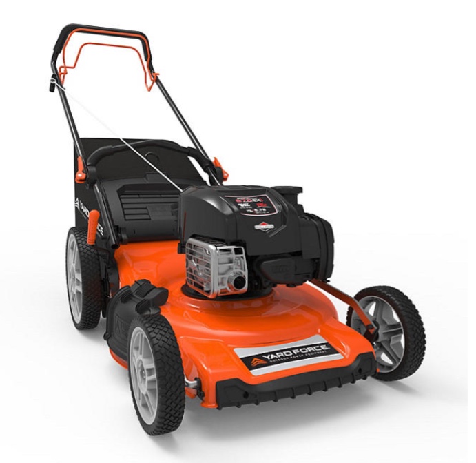 Yard Force 21" Self-Propelled RWD Walk Behind Mower with Vertical Storage Technology