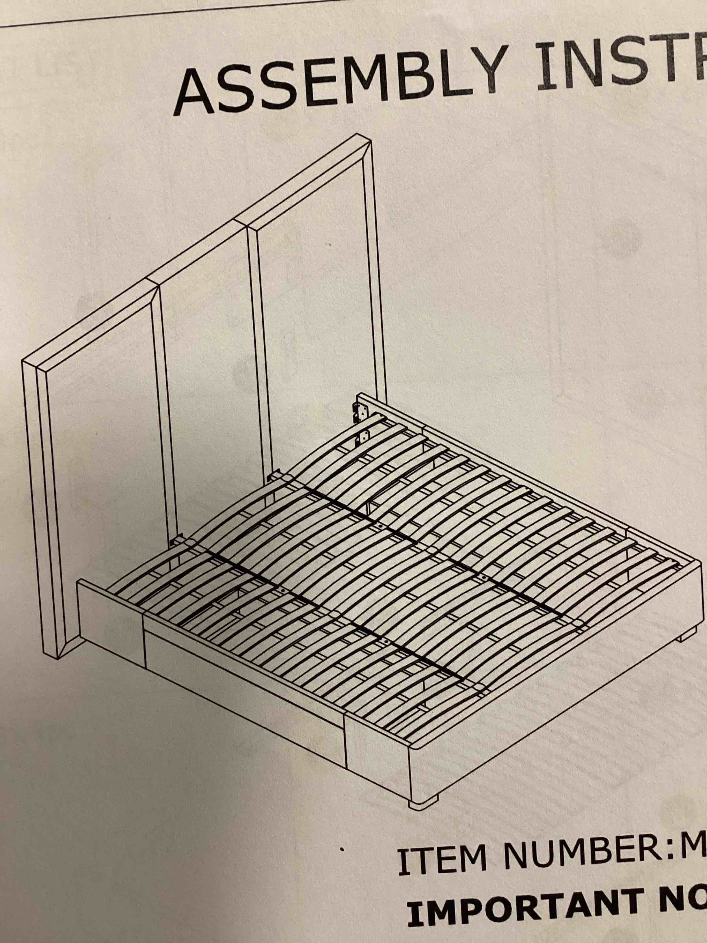(incomplete box 2 ) Bed king beige M132-K-BEIGE