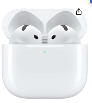 (similar to stock photo)Apple AirPods 4 Wireless Earbuds, Bluetooth Headphones, Personalized Spatial Audio, Sweat and Water Resistant, USB-C Charging Case, H2 Chip, Up to 30 Hours of Battery Life, Effortless Setup for iPhone