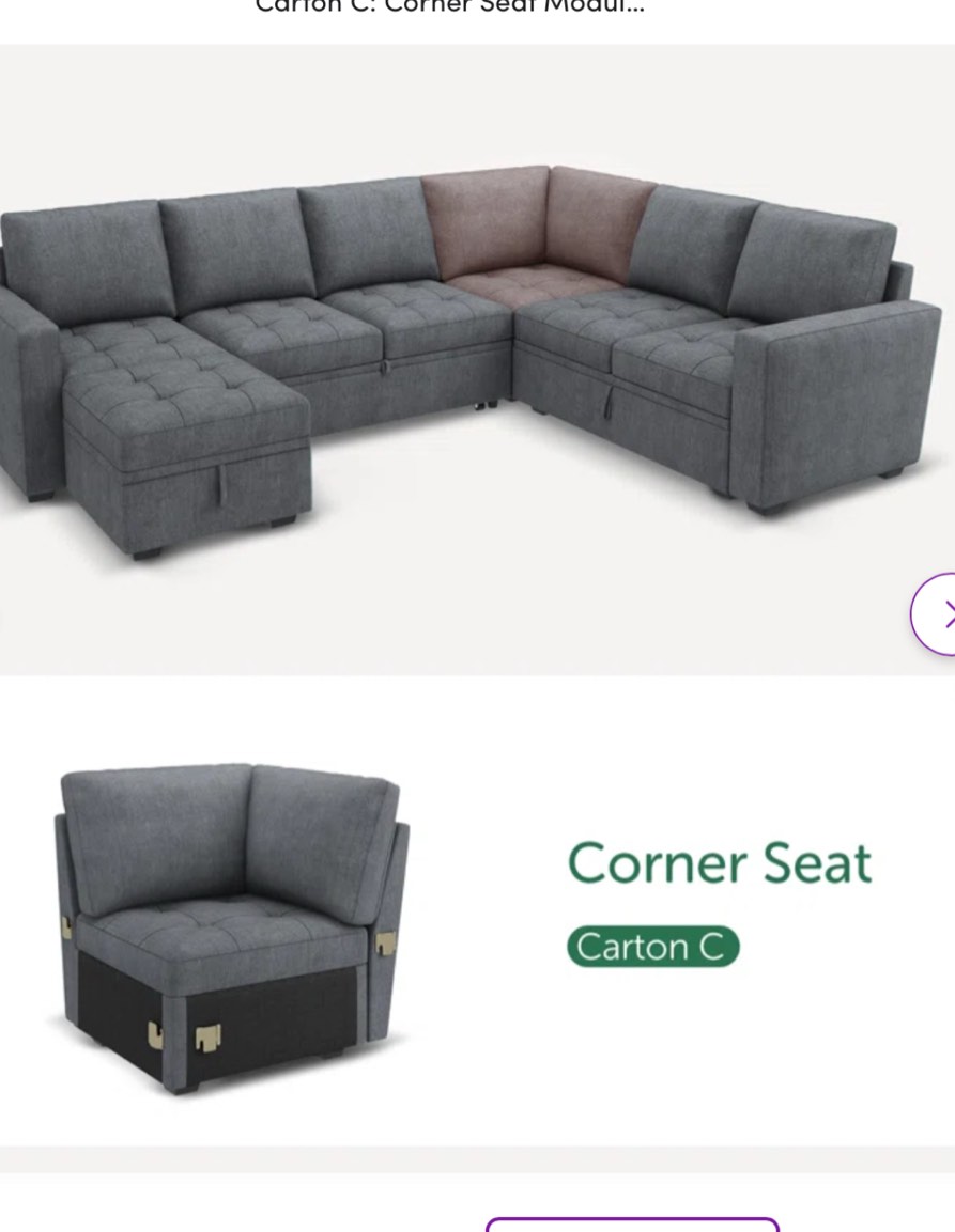 (incomplete box C, Corner only) Seat Module & Parts Gray  