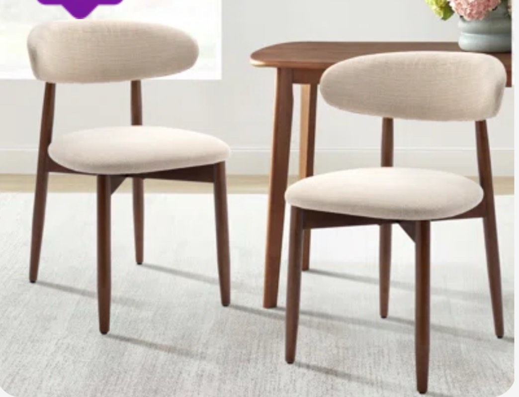 Uphalstered Solid Wood Dining Chair Side Chair (Set Of 2)