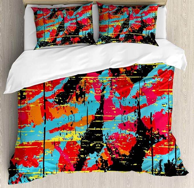 ( similar)Ambesonne Urban Graffiti Duvet Cover Set, Sketchy Graffiti Design with Grungy Dripping Paint Drops and Splashed Ink, Decorative 3 Piece Bedding Set with 2 Pillow Shams, Queen Size, Multicolor