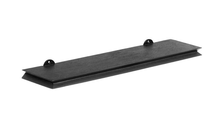 Hamish Solid Wood Wall Mounted Black Shelves - Small