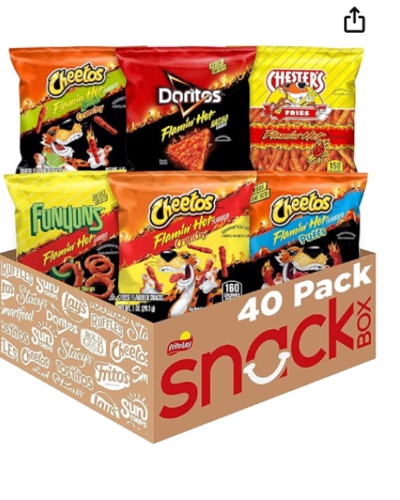 Frito Lay Flamin' Hot Mix, Variety Pack (Pack of 40), Packaging May Vary ((BB; JUN/03/2025))
