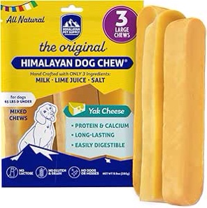 Himalayan Dog Chew Original Yak Cheese Dog Chew, 3 XL/Large Sticks, (BB; 2029/09/20) 3.3 oz, Gluten Free, Healthy Dog Treats, Grain & Lactose Free 100% Natural, Long Lasting Dog Chews for Dogs Under 65 lbs