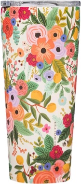 Corkcicle x Rifle Paper Co. Classic Insulated Coffee Mug with Lid, Garden Party Cream, 24 oz – Stainless Steel Travel Tumbler Keeps Cold 9hrs, Hot 3hrs – Cupholder Friendly Travel Coffee Tumbler