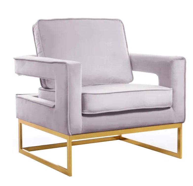 Binghamton Velvet Armchair color purple 