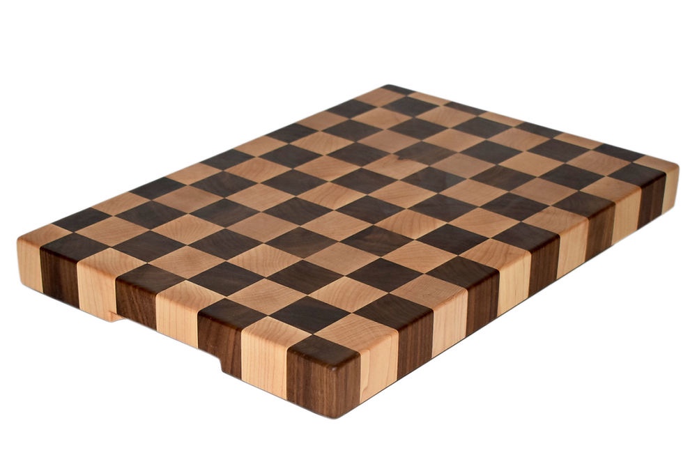 Maple and Walnut Checker End-grain Cutting Board
