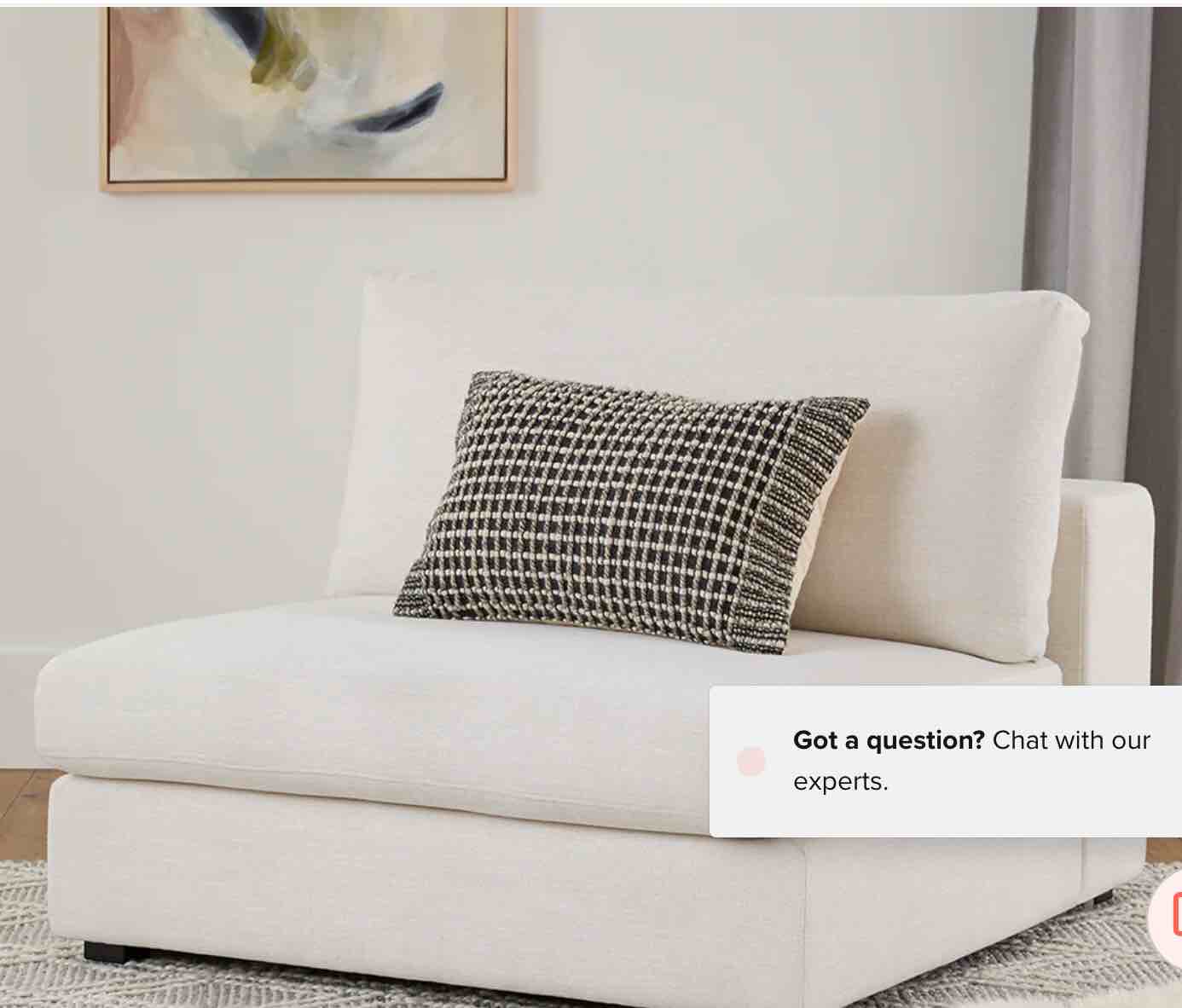 ( similar to the photo, only piece ) Beta 39.5" Armless Chair Module - Quartz White