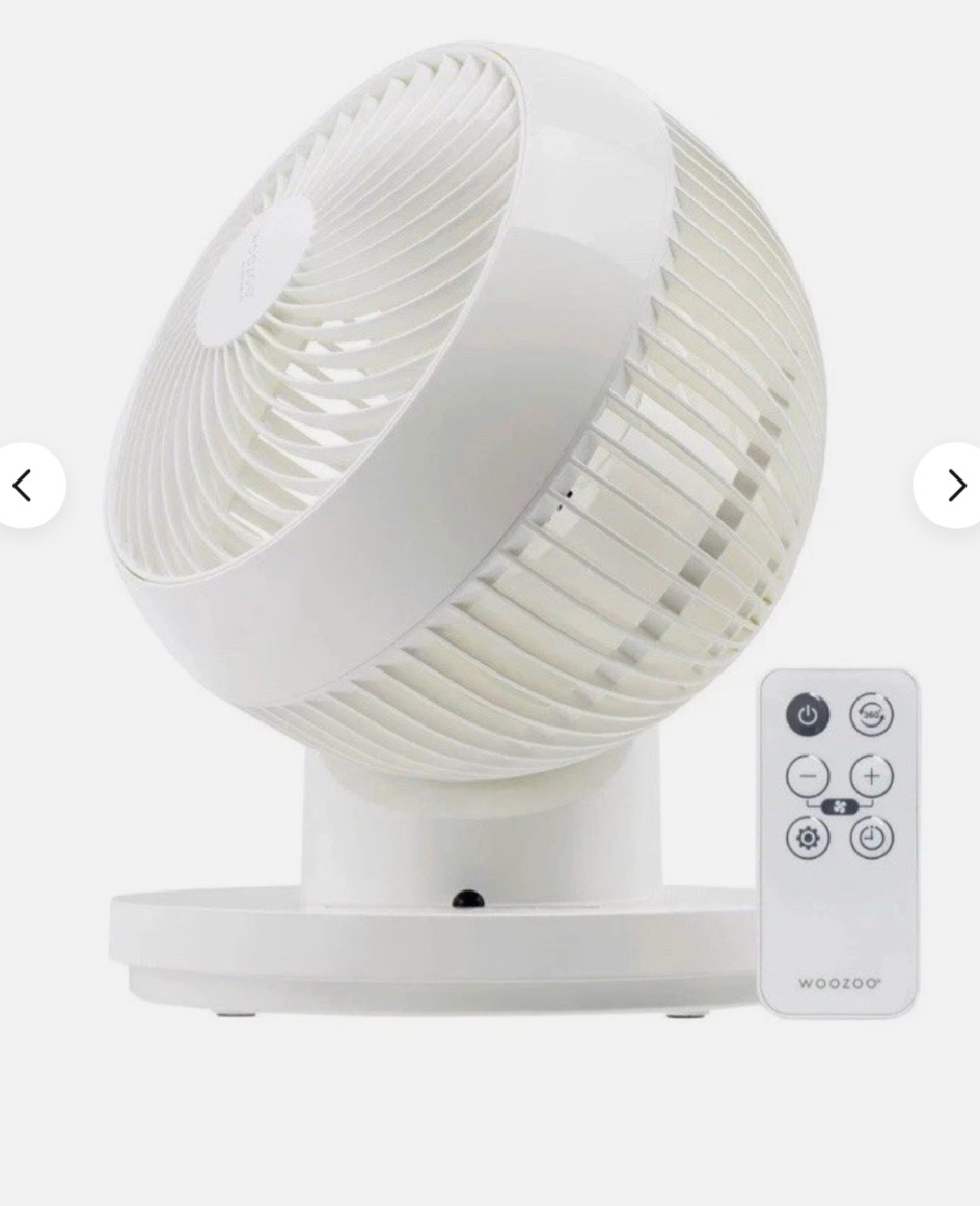 woozoo 360 degree oscillating personal fan, white