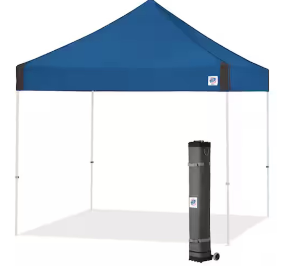 e-z up instant portable commercial canopy 3 full walls, 10' x 10', white