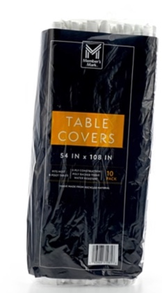 Member's Mark White 3-Ply Tissue Tablecovers, 54" x 108" (10 Count)