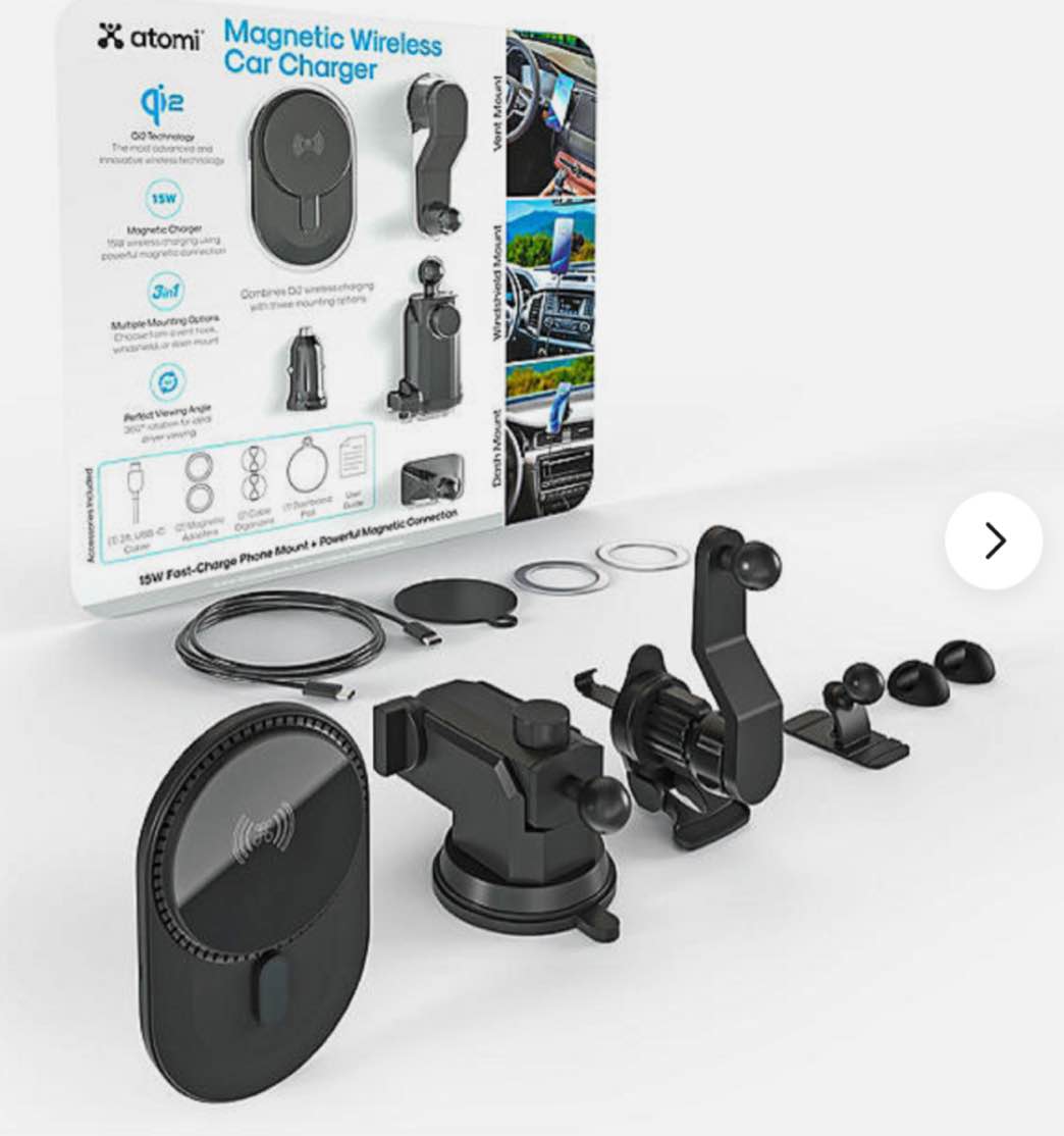 Atomi AT2522 Qi2 Wireless Car Charging Kit