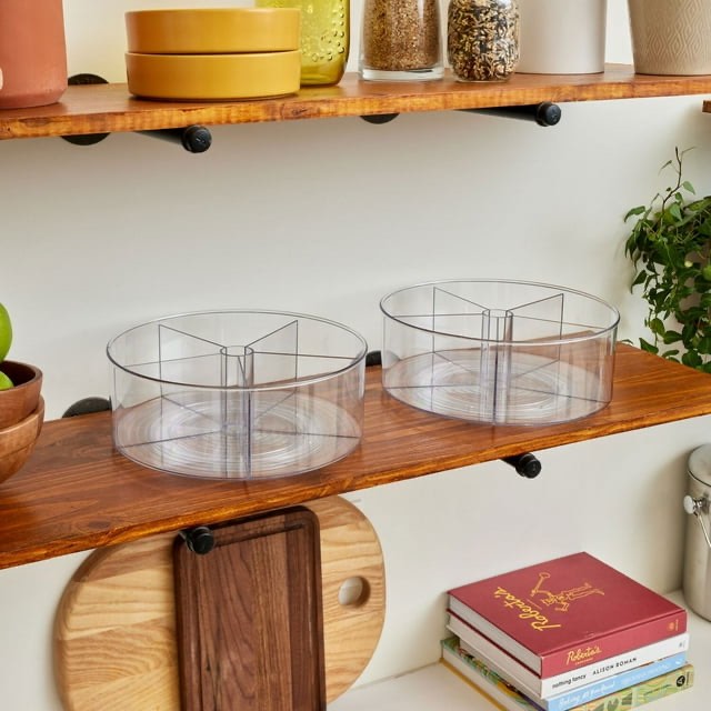 idesign 2ct divided lazy susan turntables, 11.5"x11.5"x4.3" clear