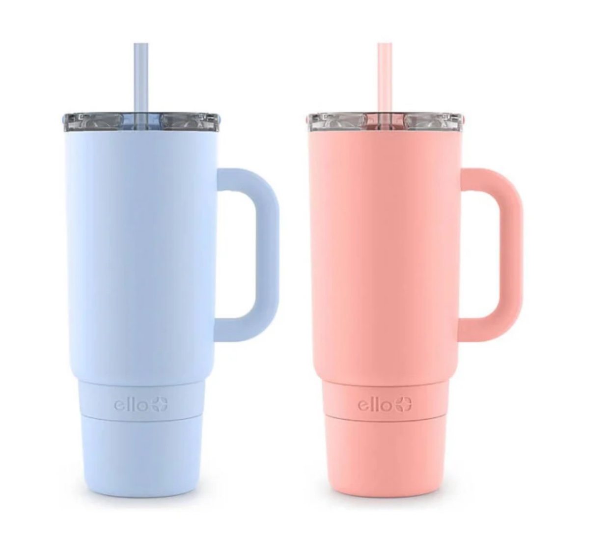 Ello Port - Stainless Steel Tumbler with Handle, Assorted Colors - 40 Oz - 2 Pack