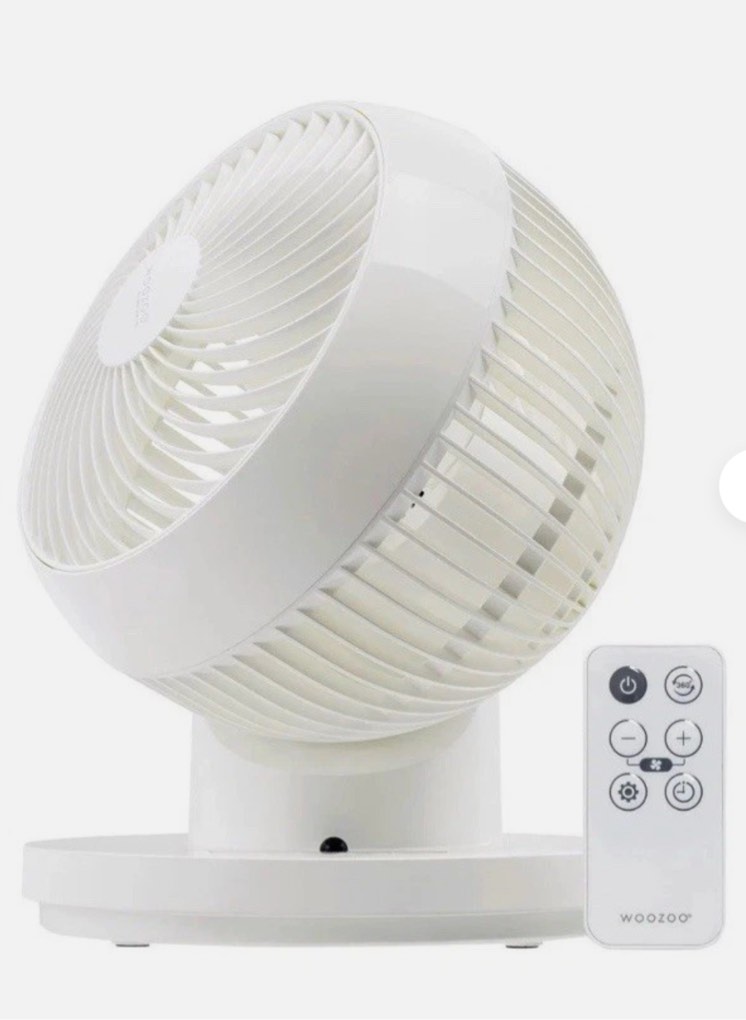  woozoo 360 degree oscillating personal fan, white