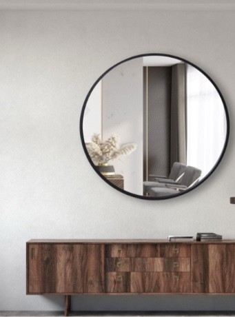  jill zarin 36" elegant round metal wall mirror, assorted colors