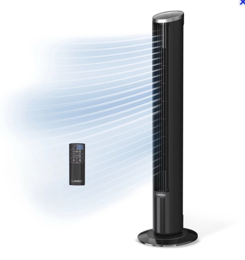  Lasko 42” Oscillating 12-Speed DC Tower Fan with Remote - TDC425