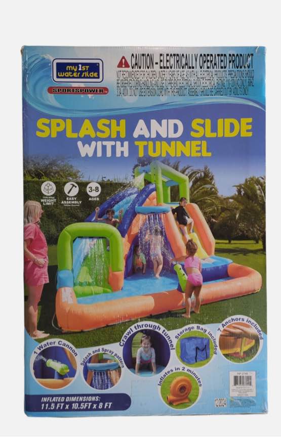 (incomplete missing pieces) my 1st water slide splash and slide with tunnel and water arch, inf-2745