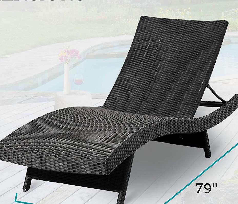 Abbyson Crispin Sun Lounger Set Outdoor Adjustable Chaise Lounge