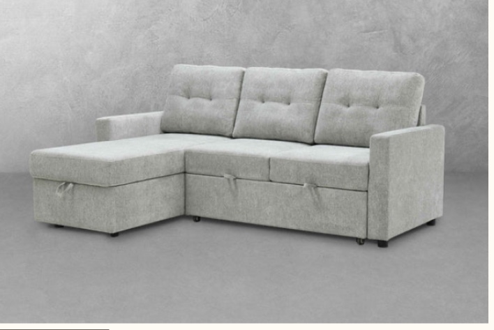 (incomplete box box 1 ) Kylie Storage Sofa Bed Reversible Sectional - Light Gray