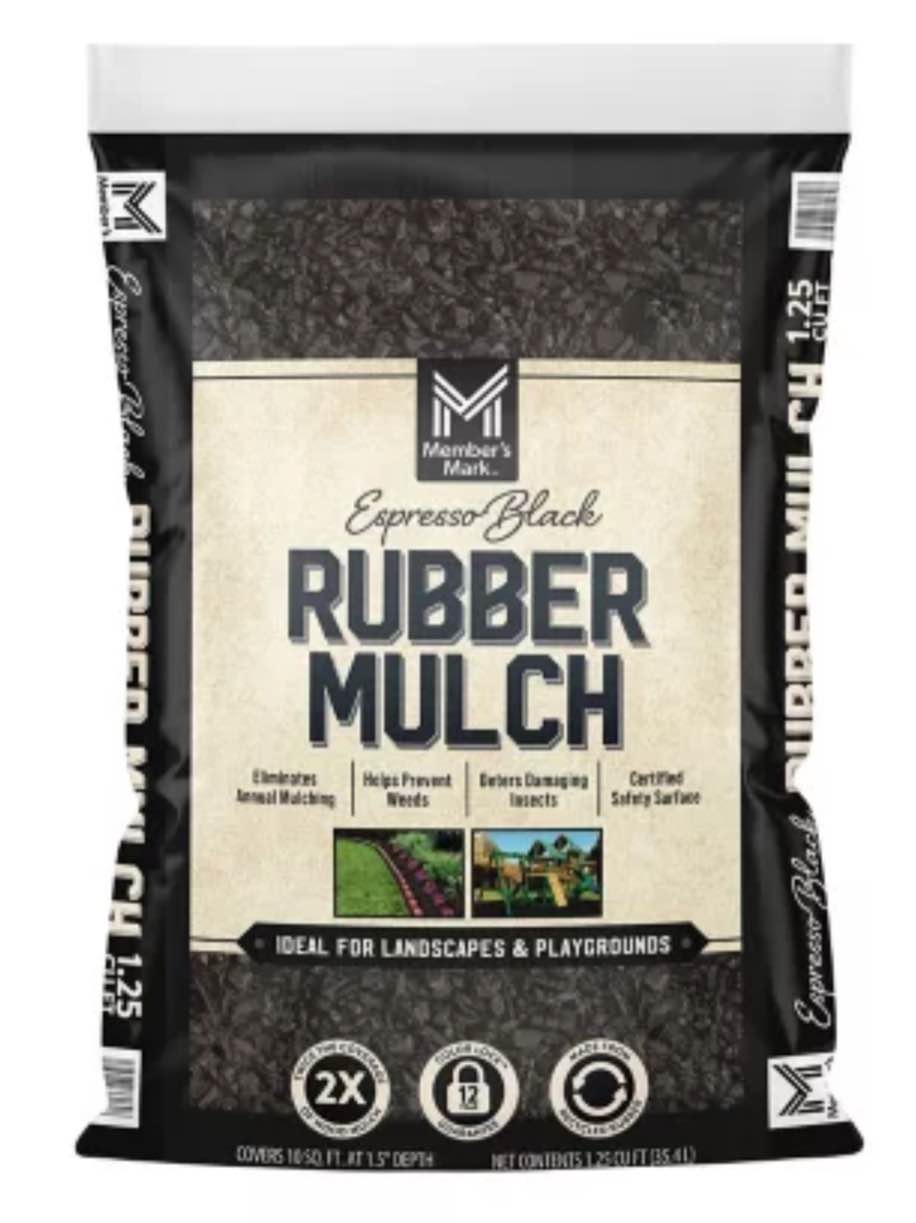 member's mark black rubber mulch, 1.25 cu. ft.