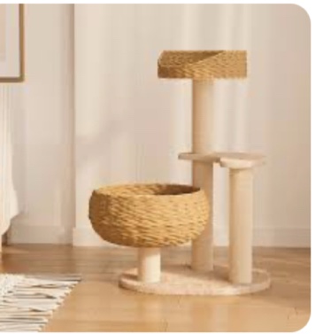 Sleeping in the Bowl Cat Tree with Basket Beds and Cushion,