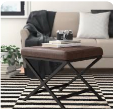  Baillargeon Faux Leather Ottoman incomplete