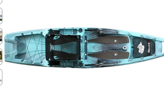 Perception Outlaw 11.5 | Sit on Top Fishing Kayak | Fold Away Lawn Chair Seat | 4 Rod Holders | Integrated Tackle Trays | 11' 6"