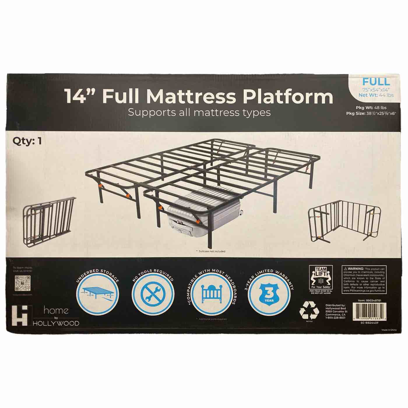 Home by Hollywood queen  Mattress Platform with Underbed Storage, 14