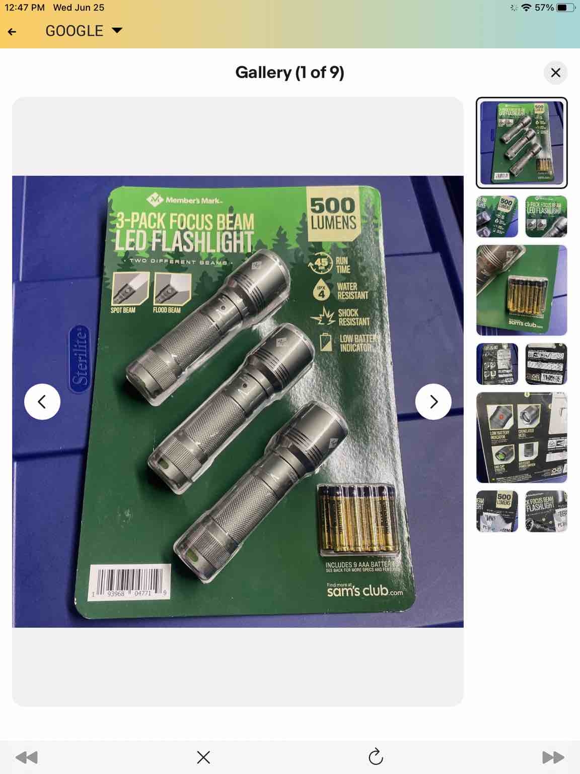 member mark 3 pack focus beam led Member's Mark 3-Pack Focus Beam LED Flashlight, 500 Lumens, Includes Batteries