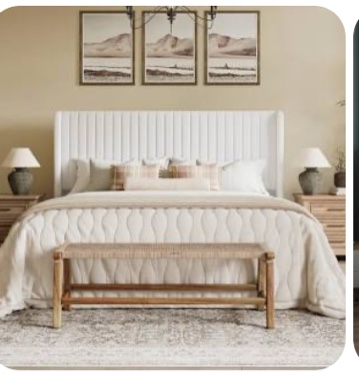 Candler Upholstered Platform Bed with Wingback