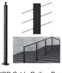 VEVOR Steel Cable Railing Post with Pre - Drilled Horizontal Holes for 
