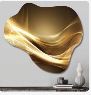 Gold Elegant Modern Sofa Ill - Abstract Modern Waves Cloud Shap