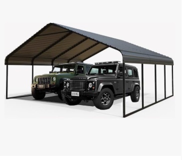 incomplete 5 boxes only) 20 ft. W x 20 ft. D Heavy Duty Carport with Galvanized Steel Roof Canopy Color: Gray