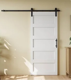 84" Height Paneled Manufactured Wood Barn Door with Installation Hardware Kit Door Size: 30" x 84"