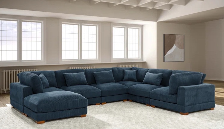 ( incomplete box 1 only) ) Arliz 7 - Piece 144" Wide Reversible Modular Corner Sectional with Ottoman
