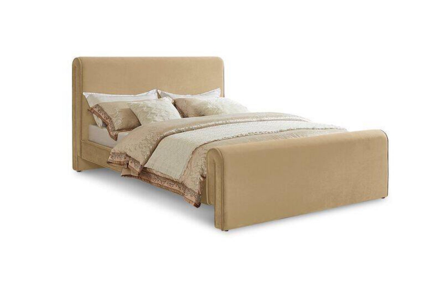 Meridian Furniture Sloan Camel Velvet King Bed