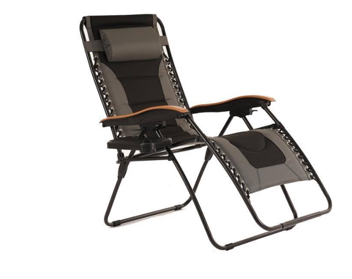 Gray Plastic Outdoor Padded Zero Gravity Chair (Set of 2)