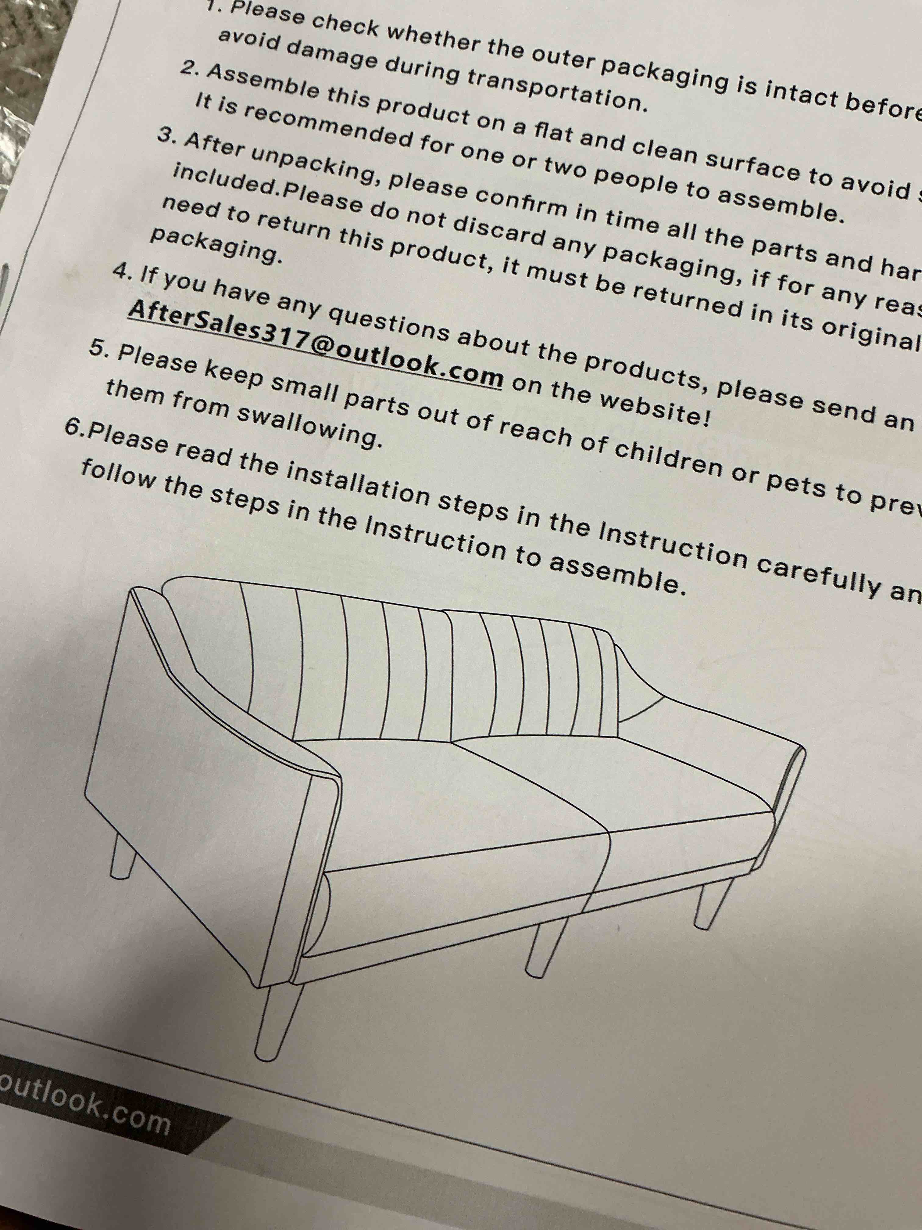 incomplete box 1 only) Luli 74" Velvet Sleeper Sofa