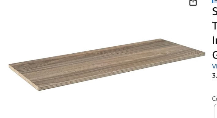 ClosetMaid SuiteSymphony Wood Top Closet Shelf, 48-Inch Wide, Natural Gray