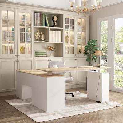 FUFU&GAGA 63-in Brown Modern/Contemporary L-shaped desk