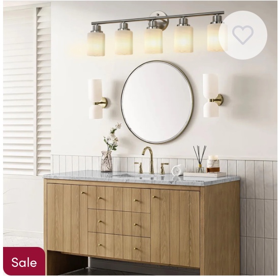 Modern Vanity Wall Sconce With Frosted Glass Shades (no Bulbs)