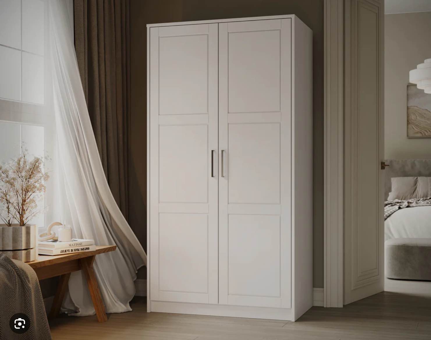 incomplete box 1 of 3 only) Solid Wood Urban 2- Door Wardrobe Armoire