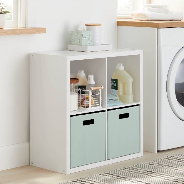 4 Cube Organizer White - Brightroom™: Decorative Bookshelf, Cubby Storage, MDF & Particle Board, 13" Compatible