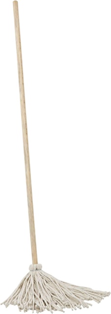 Boardwalk Handle/Deck Mops 12 oz White Cotton Head 48 Oak Wood Handle 6/Pack